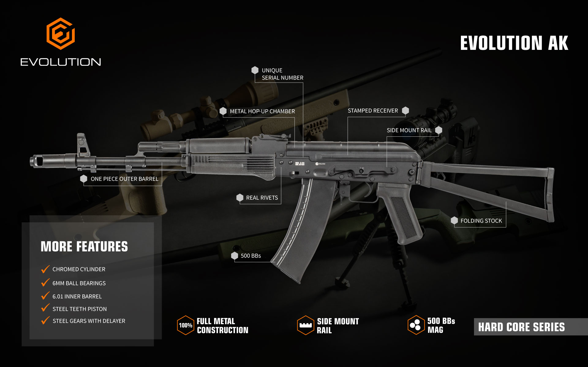 Evolution AK air soft gun