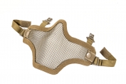 Steel Mesh Half Face Mask w/Fast Helmet Clips (Tan Color)