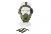 Full Face Steel Mesh Mask w/Fast Helmet Adapter (Green Color)