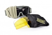 Tactical Goggle w/Three Lens (Green Color)